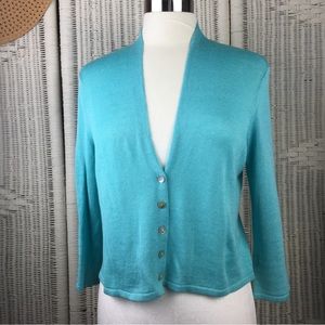 J.Jill Cardigan Crop Turquoise